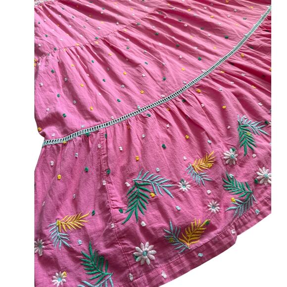 Crown & Ivy Plus Pink & Multicolor Embroidered Tie Back Maxi Dress Size 18W - Picture 11 of 12